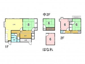福山市駅家町大字弥生ケ丘、中古一戸建ての間取り画像です