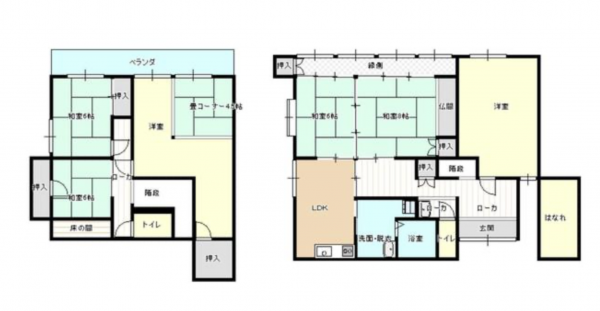 福山市駅家町大字弥生ケ丘、中古一戸建ての間取り画像です