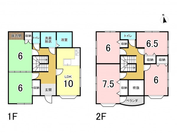 福山市神辺町字道上、中古一戸建ての間取り画像です