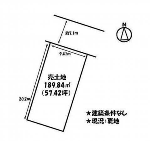 福山市新涯町、土地の間取り画像です
