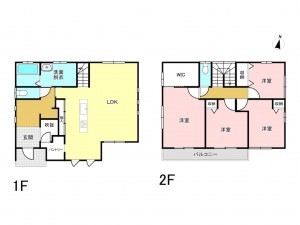 福山市千田町、中古一戸建ての間取り画像です