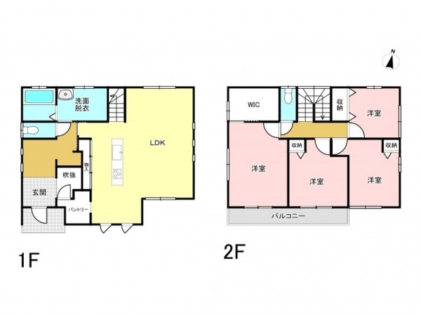 福山市千田町、中古一戸建ての間取り画像です
