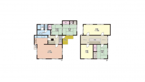 福山市幕山台、中古一戸建ての間取り画像です