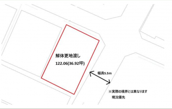 福山市川口町、土地の間取り画像です