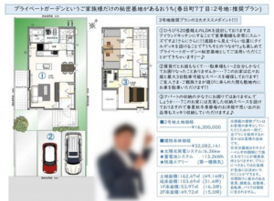 福山市春日町、土地の建築プラン例画像です