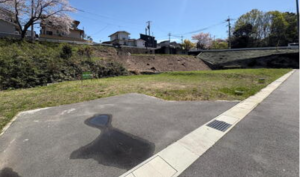 福山市千田町、土地の前面道路を含む現地写真画像です