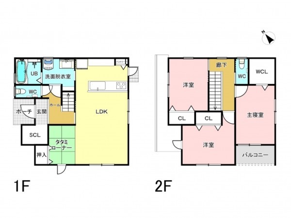福山市西新涯町、新築一戸建ての間取り画像です