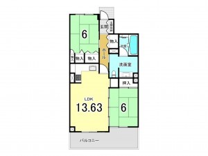 福山市東桜町、マンションの間取り画像です