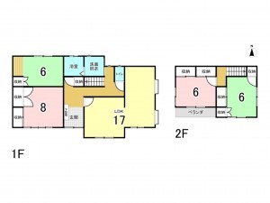 福山市駅家町大字弥生ケ丘、中古一戸建ての間取り画像です