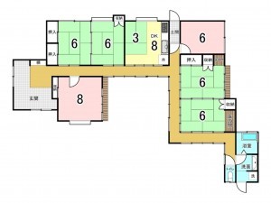福山市、中古一戸建ての間取り画像です