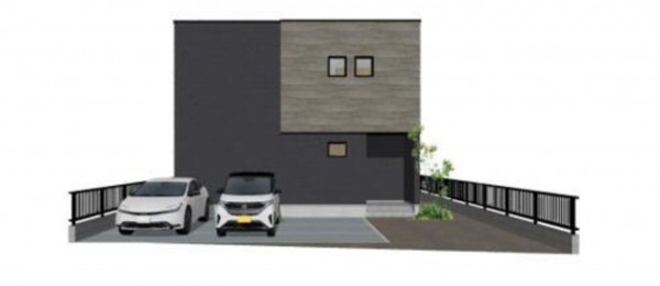 福山市新市町大字宮内、新築一戸建ての完成予想図（外観）画像です