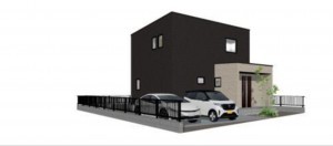 福山市新市町大字宮内、新築一戸建ての完成予想図（外観）画像です