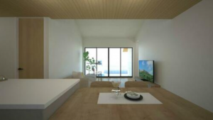 福山市新涯町、新築一戸建ての居間画像です