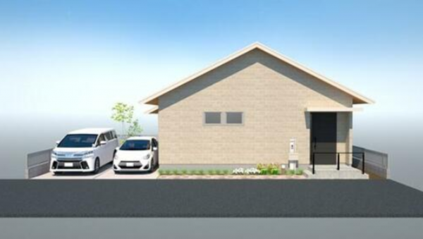 福山市新涯町、新築一戸建ての完成予想図（外観）画像です