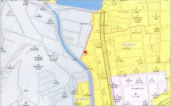 福山市、土地の地図画像です