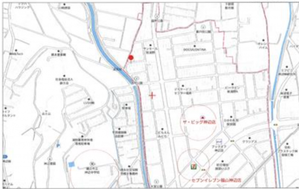 福山市、土地の地図画像です