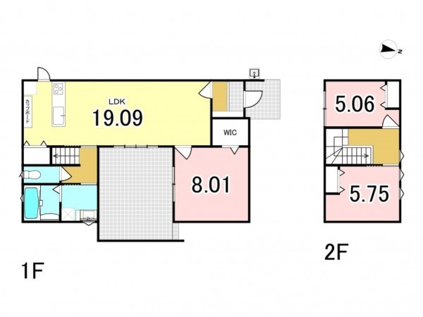 福山市神辺町新湯野、新築一戸建ての間取り画像です