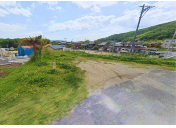 福山市春日町浦上、土地の前面道路を含む現地写真画像です