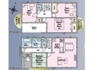 福山市、新築一戸建ての間取り画像です