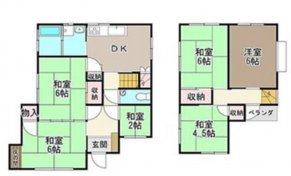 府中市中須町、中古一戸建ての間取り画像です