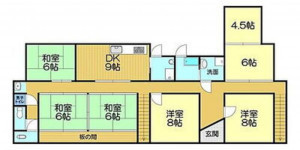福山市、中古一戸建ての間取り画像です
