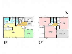 福山市多治米町、新築一戸建ての間取り画像です