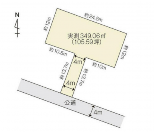 福山市川口町、土地の間取り画像です