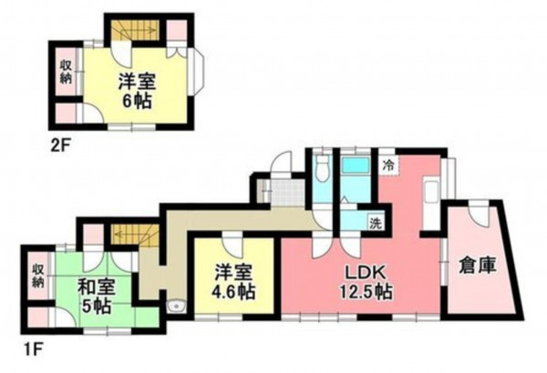 福山市、中古一戸建ての間取り画像です