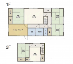 福山市加茂町字上加茂、中古一戸建ての間取り画像です