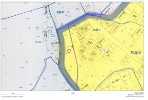 福山市、土地の地図画像です