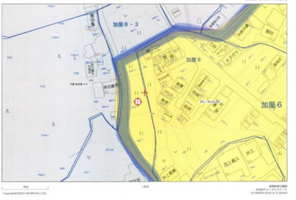 福山市、土地の地図画像です