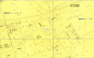 福山市駅家町大字近田、土地の地図画像です