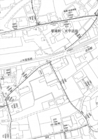 福山市駅家町大字近田、土地の地図画像です