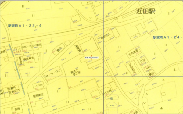 福山市駅家町大字近田、土地の地図画像です