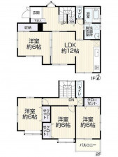 福山市高西町、中古一戸建ての間取り画像です
