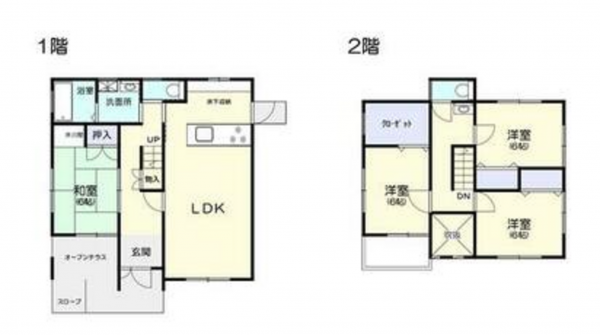 府中市桜が丘、中古一戸建ての間取り画像です