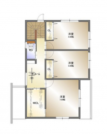 福山市、新築一戸建ての間取り画像です