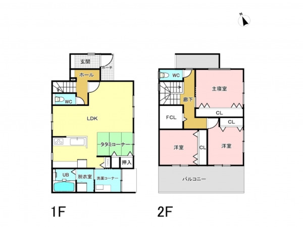 福山市東川口町、新築一戸建ての間取り画像です