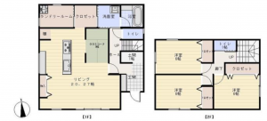 福山市、中古一戸建ての間取り画像です