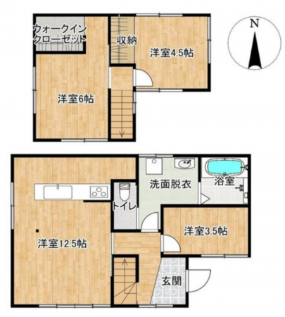 福山市駅家町大字万能倉、中古一戸建ての間取り画像です