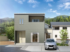 福山市、新築一戸建ての完成予想図（外観）画像です