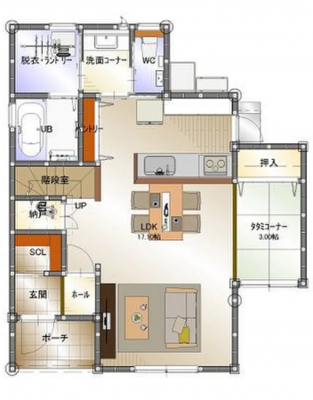 福山市、新築一戸建ての間取り画像です