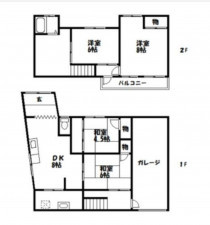 福山市新市町大字下安井、中古一戸建ての間取り画像です