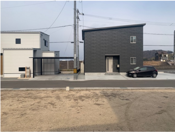福山市水呑町、新築一戸建ての前面道路を含む現地写真画像です
