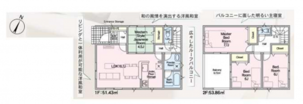 福山市、新築一戸建ての建築プラン例画像です