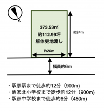 福山市駅家町大字法成寺、土地の間取り画像です