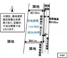 福山市北吉津町、土地の間取り画像です