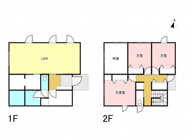 福山市山手町、中古一戸建ての間取り画像です