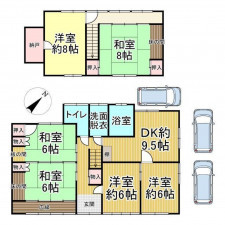 福山市、中古一戸建ての間取り画像です