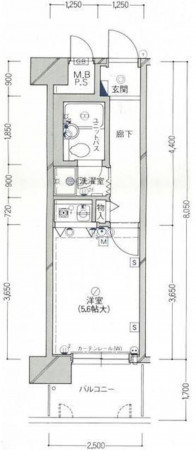 福山市西町、マンションの間取り画像です